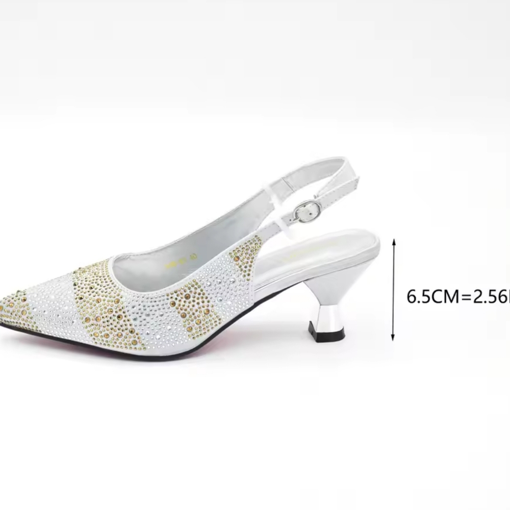 New Fashion Women Italian Shoes and Bags Set Decorated with Rhinestone - Picture 10 of 11